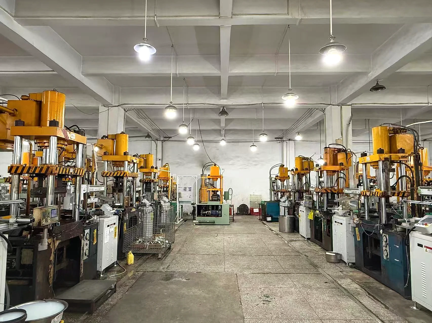 Press forming stations in the factory